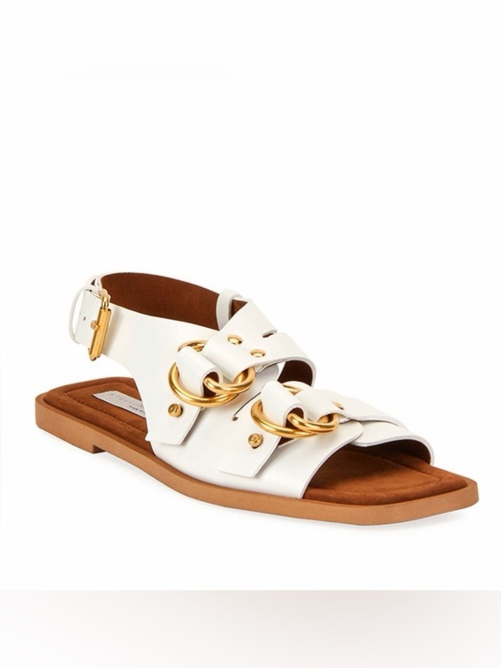 Stella McCartney Slingback Faux Leather Buckle Sandals